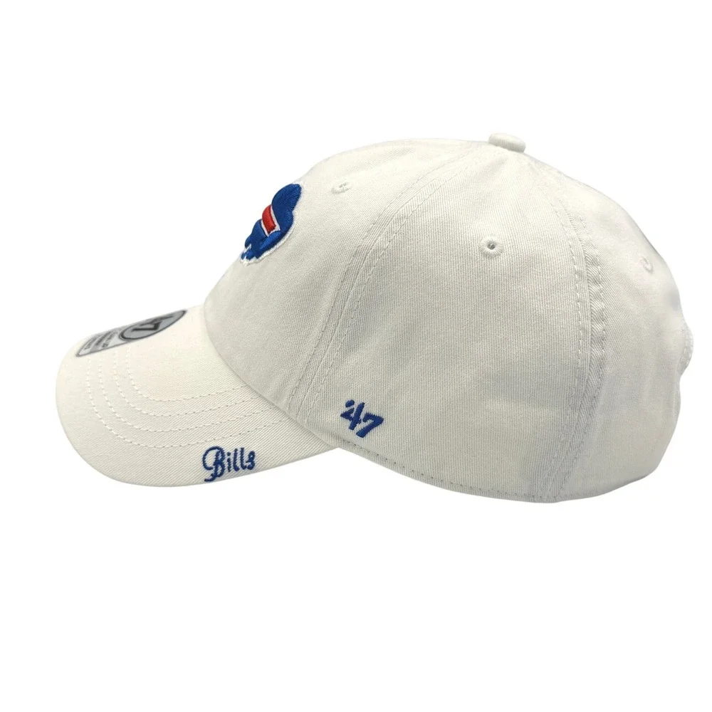 Buffalo Bills '47 Brand Cleanup Adjustable Strapback Hat Women White **NEW**